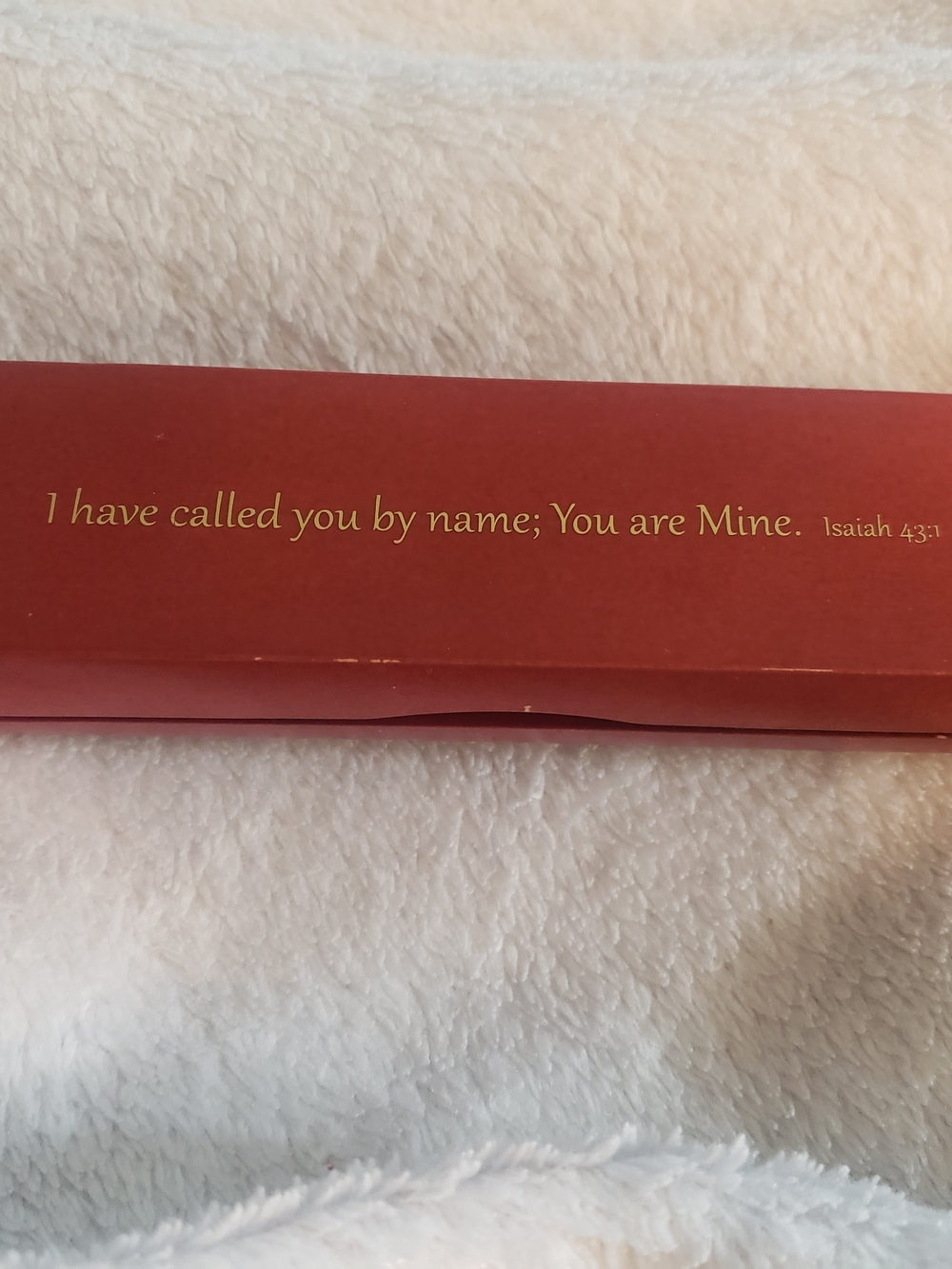 Vintage Wooden Cherry Pen And Box Bible Verse Inscribed Isaiah 43:1  New In Box
